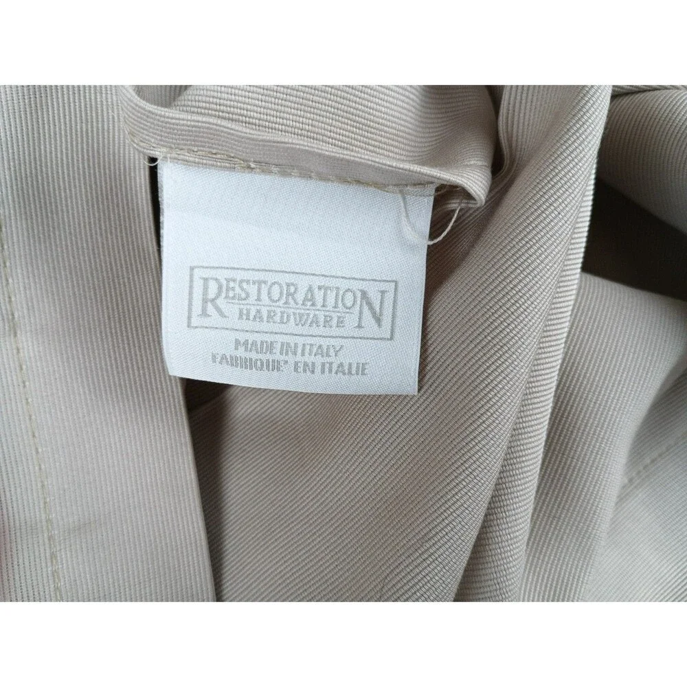 2 Restoration Hardware Italian Pillow Shams 28X20 100% Cotton Beige/White Border